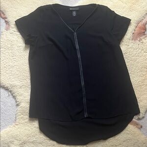 Lane Bryant silky tunic top leather neckline detail 14/16